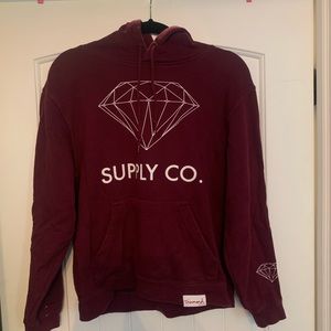 DIAMOND SUPPLY hoodie MAROON